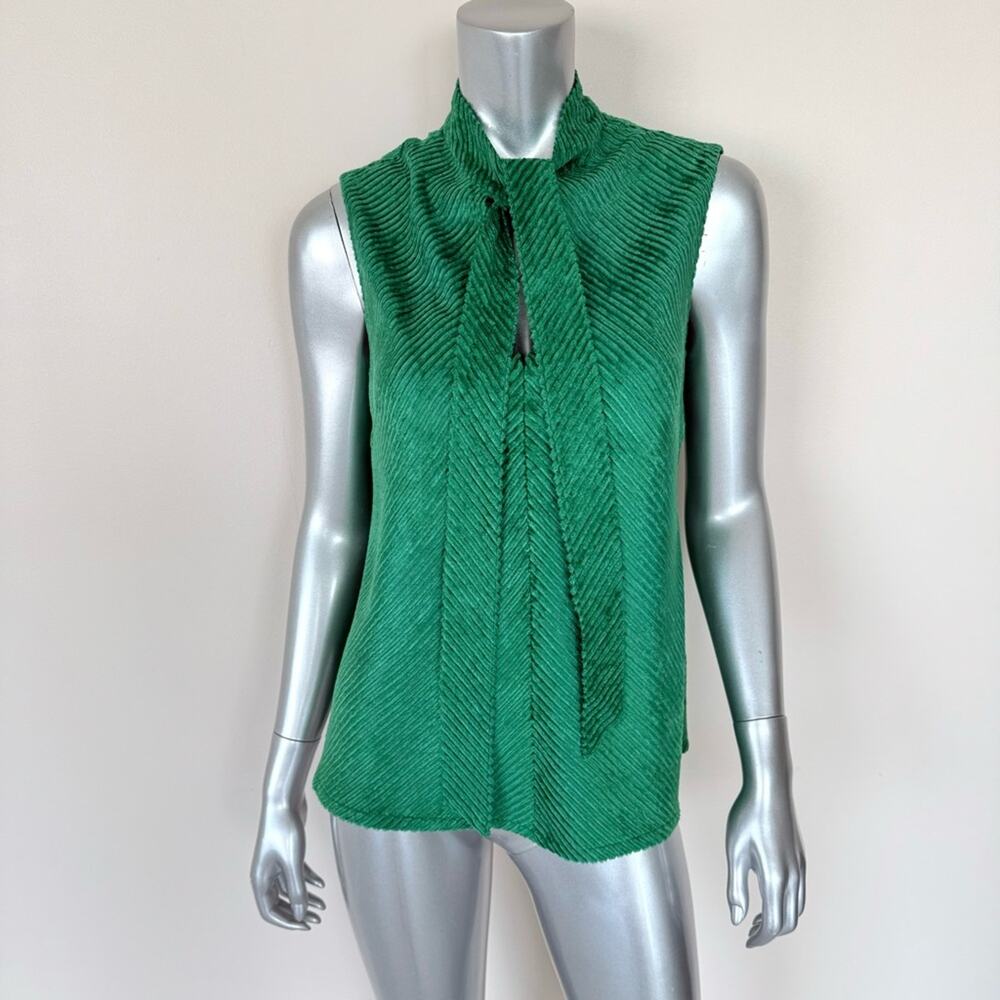 NWT!!! MALIPARMI  women green velvet top size 42IT or M Retail 309$